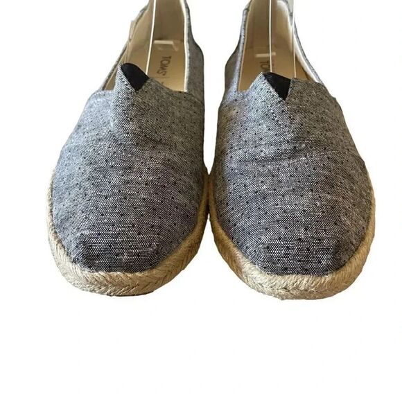 Toms Women's Deconstructed Alpargata Chambray Navy Ankle-High Canvas SZ 10 - Picture 2 of 11